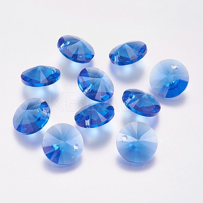 Faceted Glass Rhinestone Charms RGLA-F049-6mm-206-1
