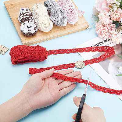 30 Yards 5 Colors Cotton Braided Wavy Lace Ribbon OCOR-NB0002-26-1