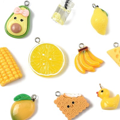 10Pcs 10 Styles Glass & Resin Bottle Pendants CRES-FS0001-26-1