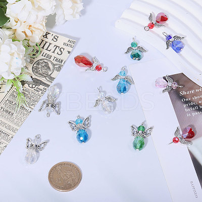 28Pcs 14 Style Electroplate Glass Pendants FIND-CA0007-83-1