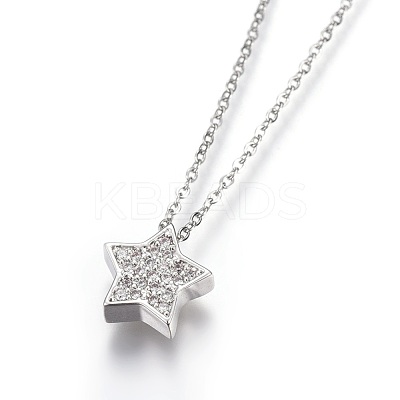 Brass Micro Pave Cubic Zirconia Pendant Necklaces NJEW-O108-08P-1