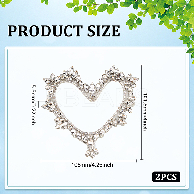 2Pcs Hollow Heart Handicraft Beading Felt Appliques PATC-FG0001-53-1