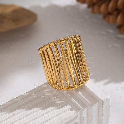304 Stainless Steel Cross Design Open Cuff Rings for Women QC9430-1