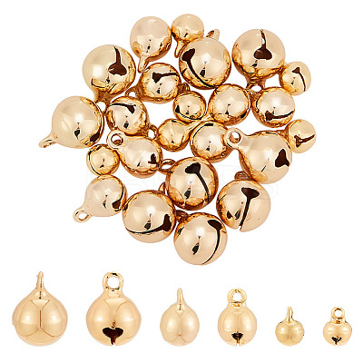 30Pcs 3 Styles Brass Bell Charms KK-BC0008-94-1