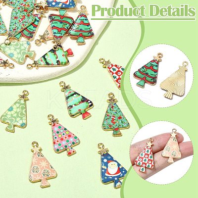 40Pcs 8 Styles Christmas Theme Alloy Pendant FIND-CJ0002-32-1