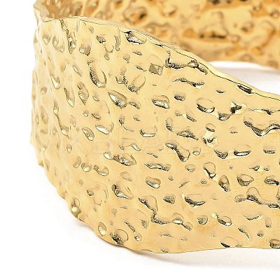 304 Stainless Steel Textured Wide Cuff Bangles BJEW-P302-10G-1