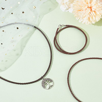 2Pcs Braided Round Leather Cord Necklace Making NJEW-BBC0001-19A-02-1