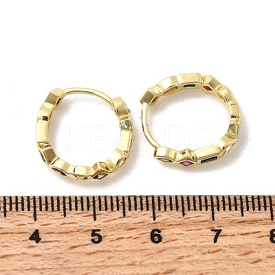 Brass Micro Pave Cubic Zirconia Hoop Earrings EJEW-P322-02G-1