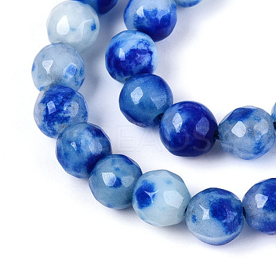 Dyed Natural White Jade Beads Strands X-G-T139-6mm-60-17-1