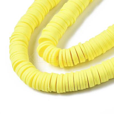Flat Round Handmade Polymer Clay Beads CLAY-R067-10mm-22-1