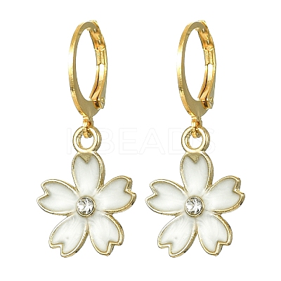 Alloy Enamel Flower Leverback Earrings EJEW-JE05574-1