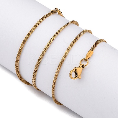 304 Stainless Steel Mesh Chain Necklaces for Women Men LS-NJEW-P321-01G-1