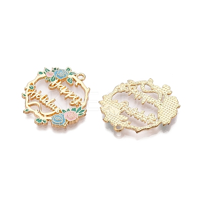 Rack Plating Alloy Enamel Pendants LS-ENAM-N056-369KCG-03-1