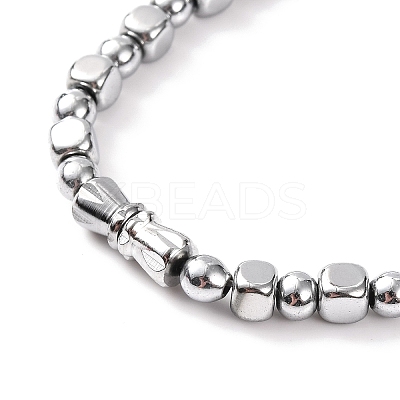 Round & Cube Synthetic Non-magnetic Hematite Beaded Necklaces NJEW-Q341-07-1
