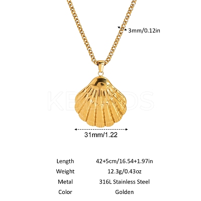 Minimalist Ocean 304 Stainless Steel Pendant Necklaces for Women LS-HW3248-4-1