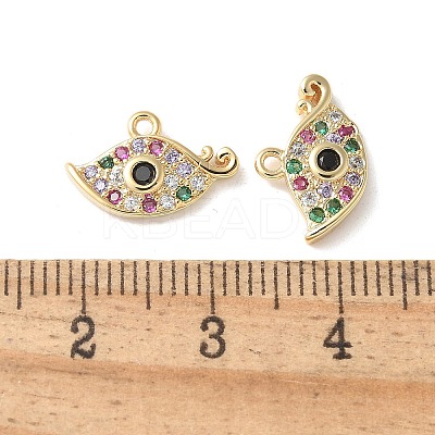Brass Micro Pave Clear Cubic Zirconia Pendants KK-Q031-47G-03-1