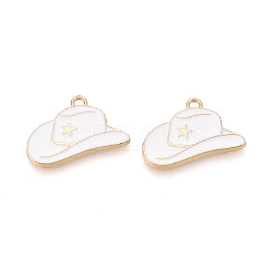 Rack Plating Alloy Enamel Pendants ENAM-T024-03M-G-1
