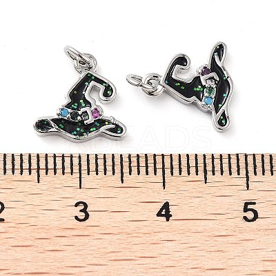 Rack Plating Brass Micro Pave Colorful Grade AAA Cubic Zirconia Pendants KK-M280-07P-1