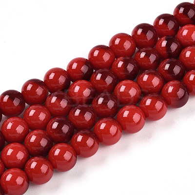 Baking Paint Glass Beads Strands DGLA-N012-8mm-10-1