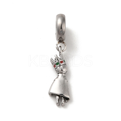 304 Stainless Steel Enamel European Dangle Charms STAS-G308-18AS-1