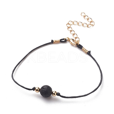 Natural Lava Rock Beaded Bracelets BJEW-JB05505-02-1
