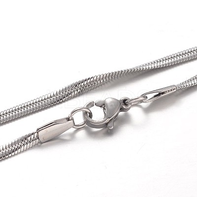 Non-Tarnish 304 Stainless Steel Snake Chain Necklaces NJEW-F195-02B-P-1