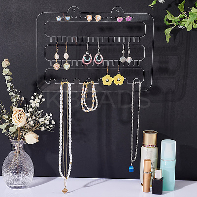 Acrylic Wall Mounted Earring Display Stands EDIS-WH0016-039A-1