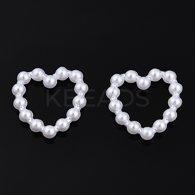 Rainbow ABS Plastic Imitation Pearl Linking Rings OACR-T015-04-14-1