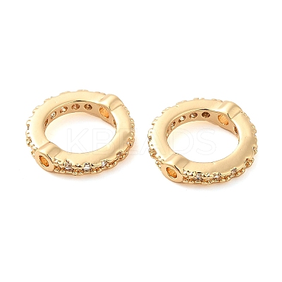 Brass Micro Pave Clear Cubic Zirconia Bead Frame KK-F860-20A-G-1