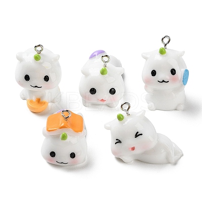 Opaque Resin Cartoon Pendants CRES-Z004-04-1