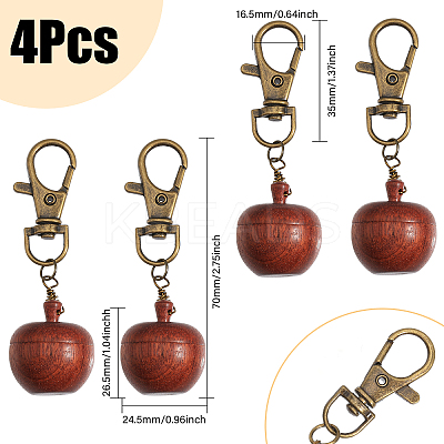 Wood Apple Box Jewelry Pendant Decoration HJEW-AB00424-1