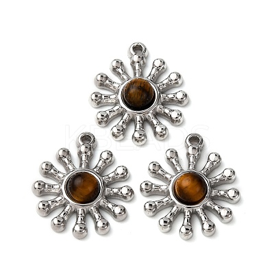 Natural Tiger Eye Pendants STAS-P406-02P-1