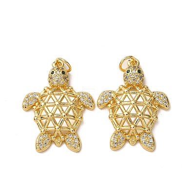Brass Micro Pave Cubic Zirconia Pendants KK-A271-03A-G-1