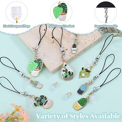 10Pcs Alloy Enamel Mobile Straps HJEW-SW00132-04-1
