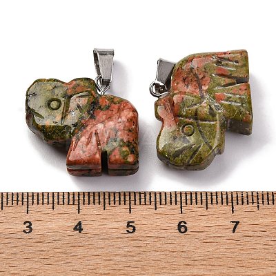Natural Unakite Pendants G-B127-05P-12-1