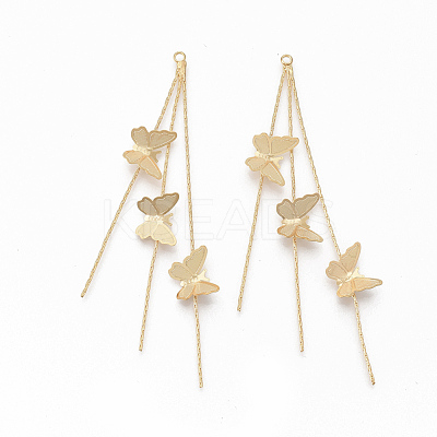 Brass Chain Tassel Big Pendants X-KK-Q762-001G-NF-1