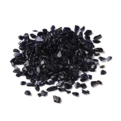 Synthetic Blue Goldstone Chip Beads X-G-I350-02-1