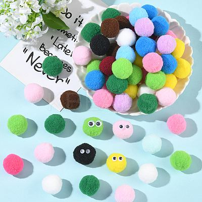 150Pcs Polyester Pom Pom Ball DIY-SC0031-32-1