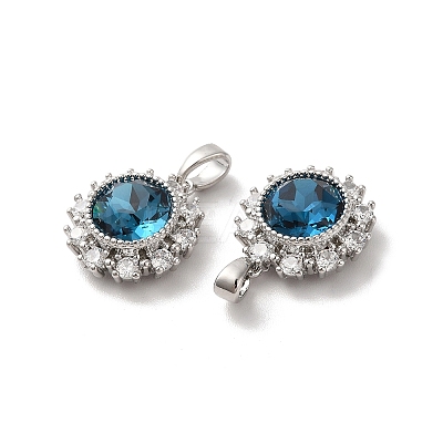 Brass Micro Pave Cubic Zirconia Pendants KK-M243-03P-1