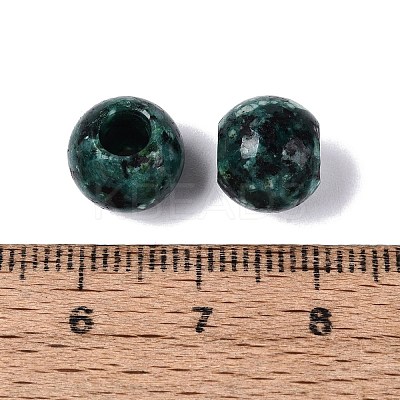 Natural Green Spot Jasper European Beads G-Q607-02J-1