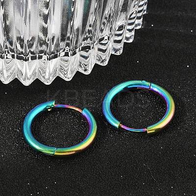 202 Stainless Steel Huggie Hoop Earrings LS-EJEW-F111A-18mm-RC-1