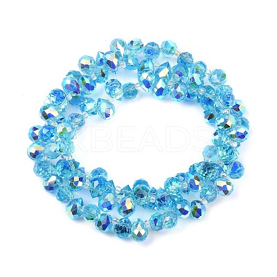 Electroplate Glass Beads Strands EGLA-D030-17D-1