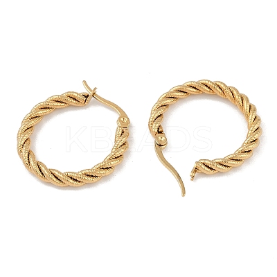 PVD Vacuum Plating 201 Stainless Steel Twist Hoop Earrings EJEW-I309-57A-G-1