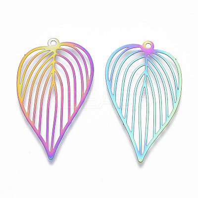 Ion Plating(IP) 201 Stainless Steel Filigree Pendants LS-X-STAS-T057-08-1