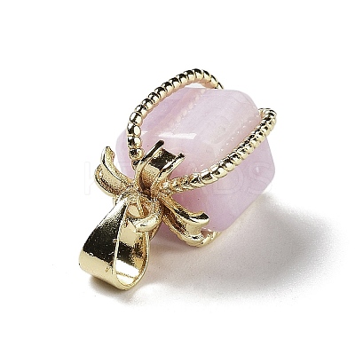 Natural Kunzite Gift Box Charms G-P523-01G-04-1