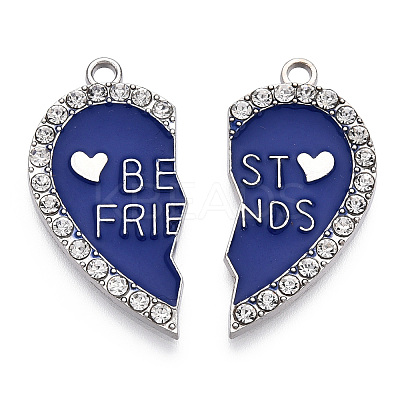 4 Sets 4 Colors Alloy Enamel Split Pendant ENAM-FP0001-48-1