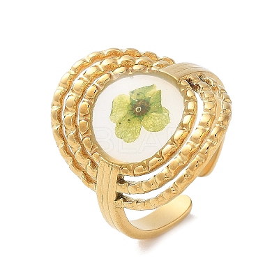 304 Stainless Steel Open Cuff  Rings for Women RJEW-M020-05G-02-1