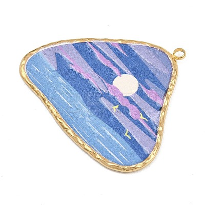 Printed 304 Stainless Steel Pendants STAS-P419-08G-02-1