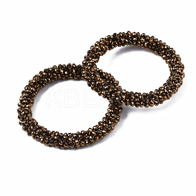 Bling Cutted Glass Bead Braided Stretch Bracelet BJEW-S144-003D-15-1