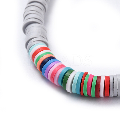 Handmade Polymer Clay Heishi Beaded Necklaces NJEW-JN02448-05-1